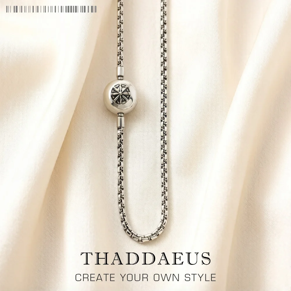 Collar de cadena de eslabones con dijes básicos, joyería de moda de marca, bisutería de plata de ley 925 de estilo europeo, regalo para hombres y mujeres