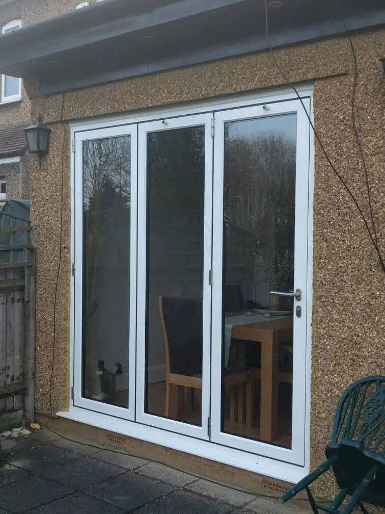 Most Popular Thermal Break Aluminum Bifold Doors Sound Proof Double Glazed Heavy Duty Double Panel Folding Doors for Home