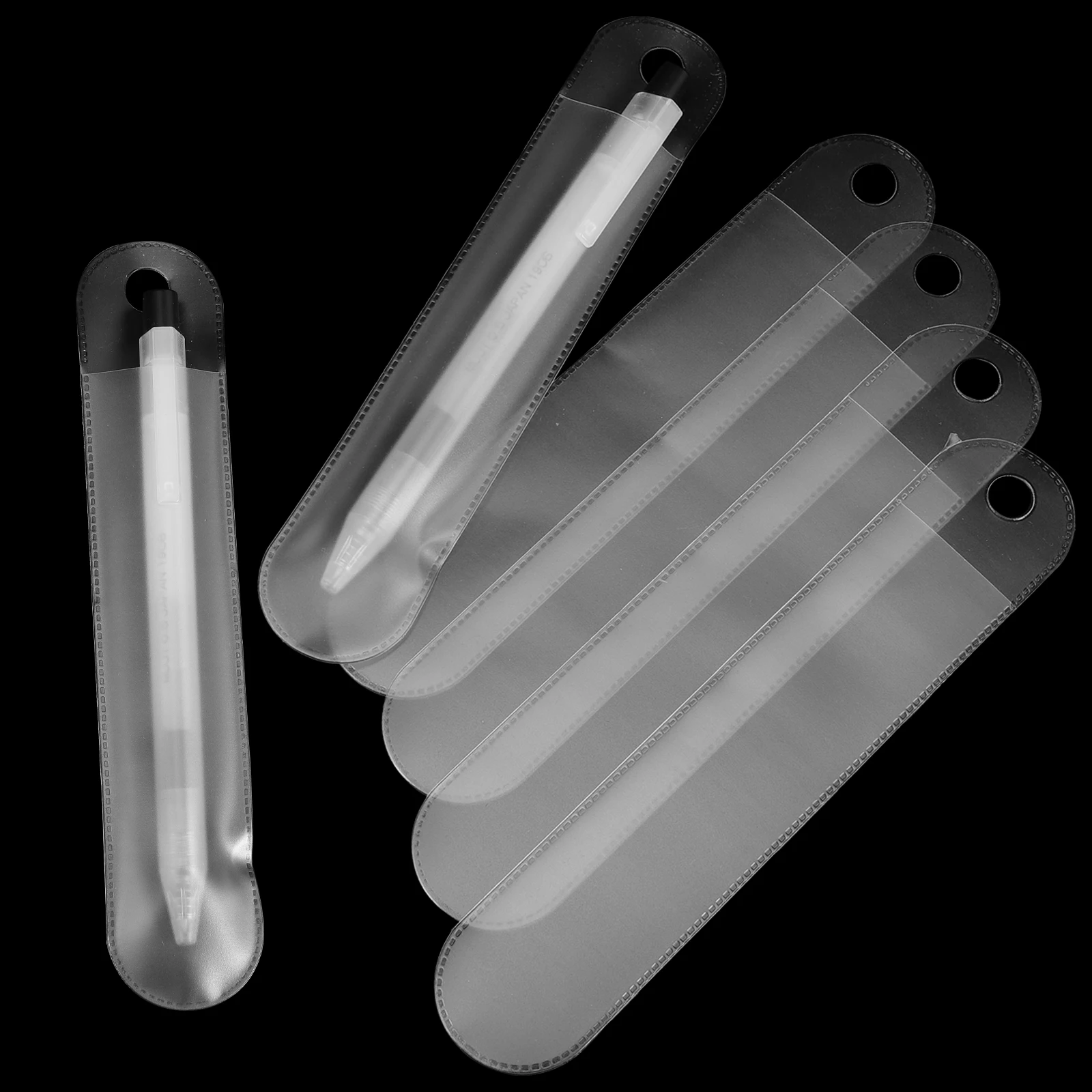 

50 Pcs Frosted Pen Bag Pencil Ballpoint Chopsticks Thin Case Plastic Small Pouches