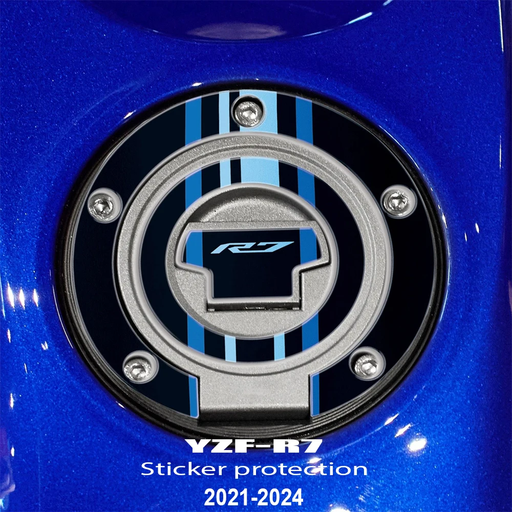 YZF R7 Fuel Tank Sticker Oil Gas Cap 3D Decal Cover Protector Waterproof For R7 YZF R7 YZFR7 2021 2022 2023 2024