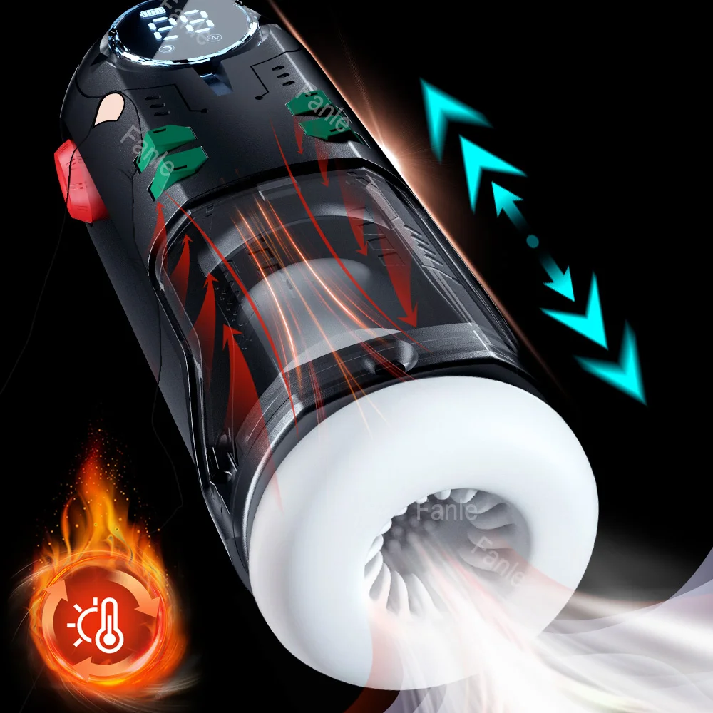 Male Masturbation Cup Automatic Telescopic Heated Sucking Pocket Pussy Blowjob Sex Machines Toy Adult Goods for Men Masturbator