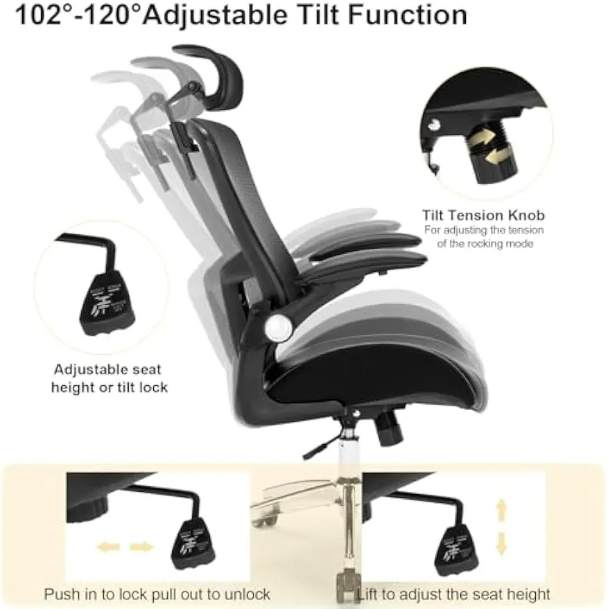 Großer und hoher Bürostuhl, ergonomischer Hochleistungs-Schreibtischs tuhl mit 400 Pfund und weichem 3D-Modellierungsschaumkissen Home-Office-Schreibtischs tühlen