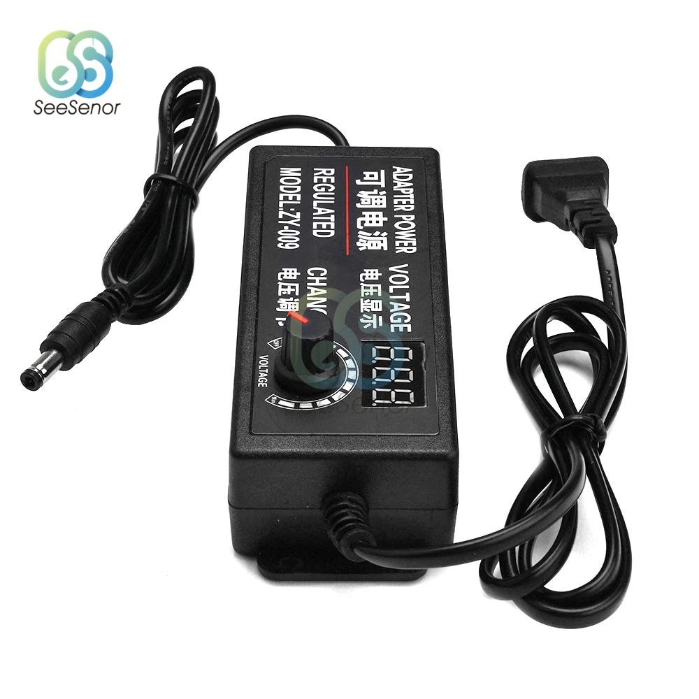 Adjustable AC To DC Power Supply 3V 5V 6V 9V 12V 15V 18V 24V 2A 3A 5A Power Supply Adapter AC100-220V to 12V 24V Volt Adapter