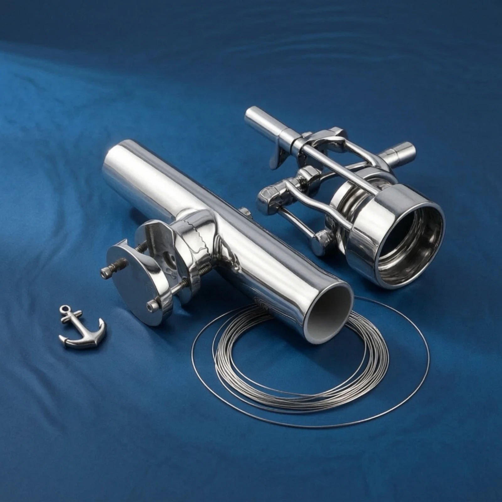 Fishing Rod Holder with Clamp Corrosion-Resistant Boat Rod Holder Hardware Rust-Proof Polished for Anglers, Boats, Yachts