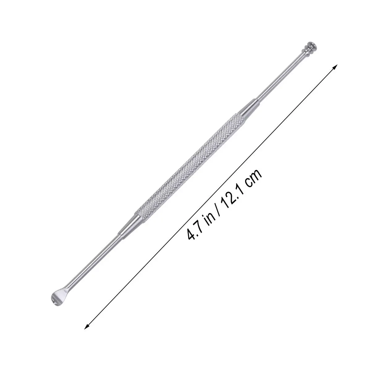Double End Stainless Steel Spiral Ear Pick Mini Earpick Spoon Ear Wax Removal Tool Portable Silver Earpick Spoon