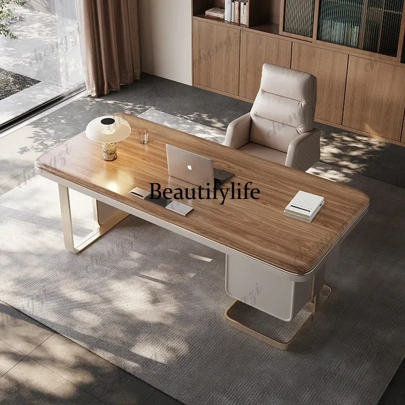 BBB   Italy High Minimalist Office Desk Designer Modern Solid Wooden Boss Office Desk Computer Writting Office Furniture Tisch
