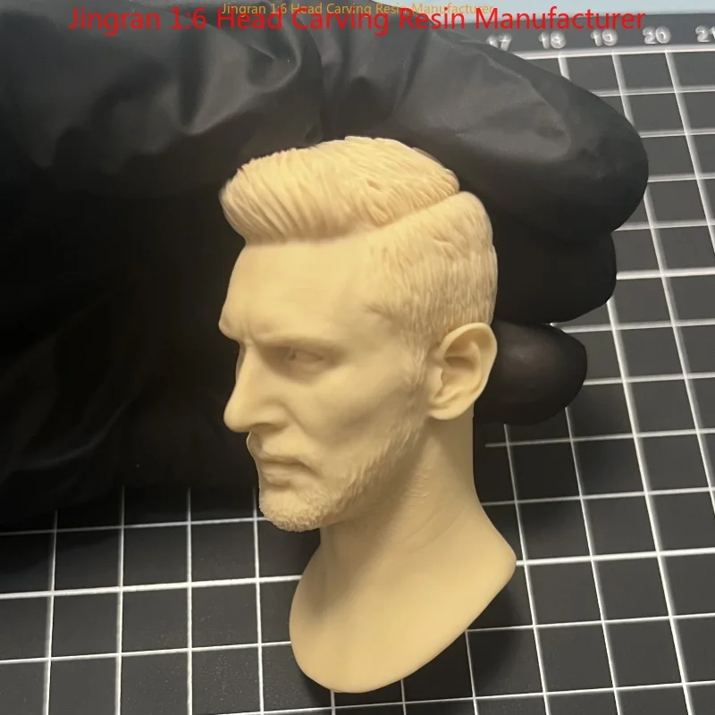 Tête d'étoile de Football latin sculptée en résine non peinte, modèle d'homme à barbe bouclée pour personnalisation de figurines d'action de 12 pouces, Style sportif, 1/6