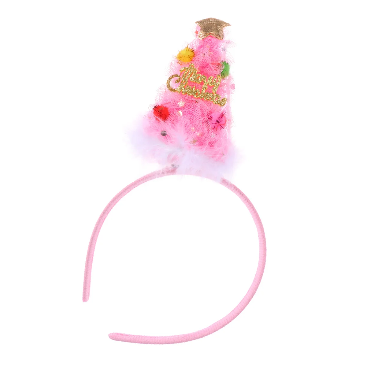 

1Pcs Festive Christmas Hair Hoop Luminous Tree Design Premium Quality Headband for Kid Girls Holiday Celebration Pink