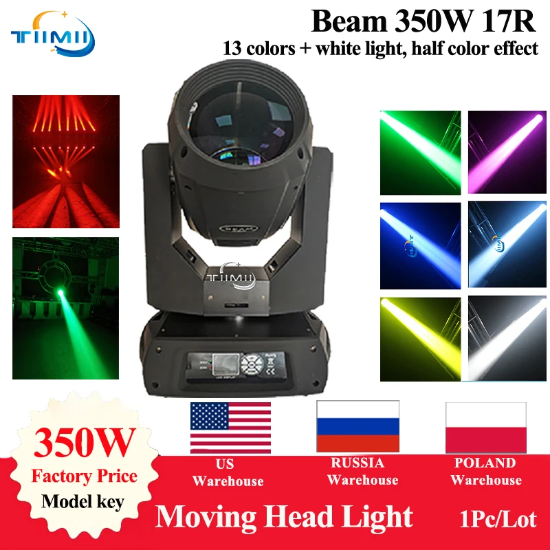 

1Pc Beam 17R 350W Moving Head Stage Light Prism Color Bar Disco Effects Gobo Led Zoom FlightCase Dmx Control Party Wedding Dj