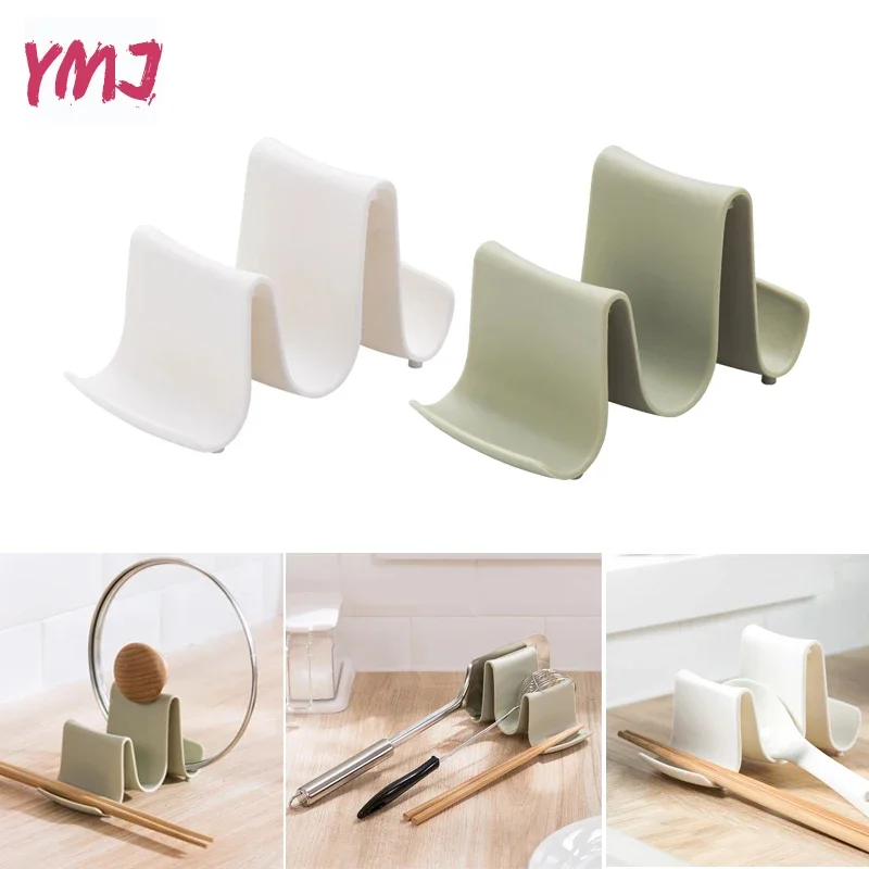 1pc Plastic Kitchen Wave Shape Pot Pan Cover Lid Shell Stand Holder Racks Ladle Spoon Storage Rack Kitchen Cooking Tools