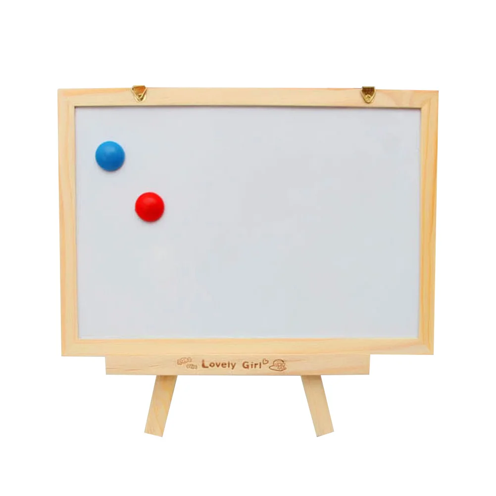 

Magnetic Writing Board Double-Sided Kids Educational Drawing Easel Natural Wood Stand for Boys Girls Learning Math Painting
