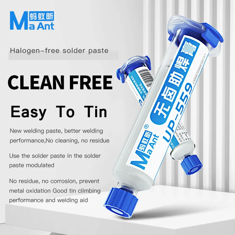 2Pcs MaAnt  Halogen-Free BGA PCB No-Clean Solder Paste Insulation Welding Advanced Oil Flux Grease SMD Soldering Repair Paste