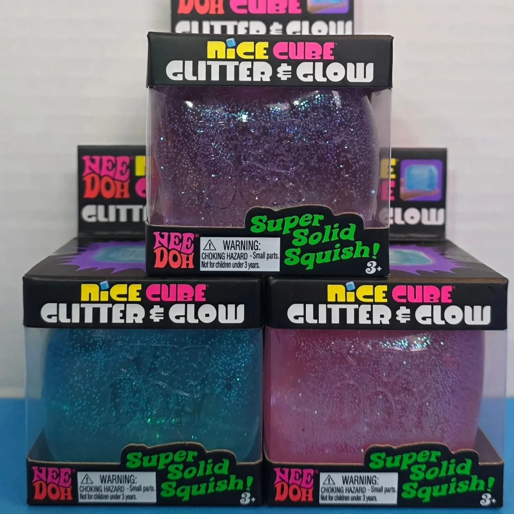 @Needoh Nice Cube Glitter & Glow Squeeze Sensorisches Dehnspielzeug zur Angstlinderung, ADHS-Fidget, Freizeitgeschenk für Erwachsene – Detail 5