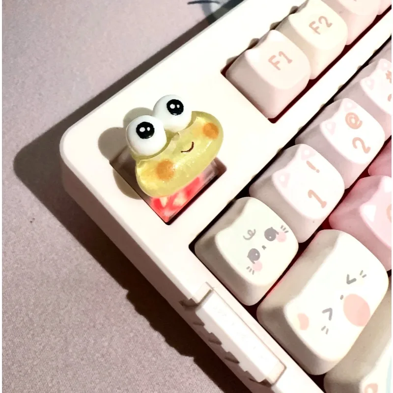 Sanrio cartoon anime translúcido hellokitty littletwinstars melodia pompompurin menina bonito teclado mecânico keycap presente kawaii