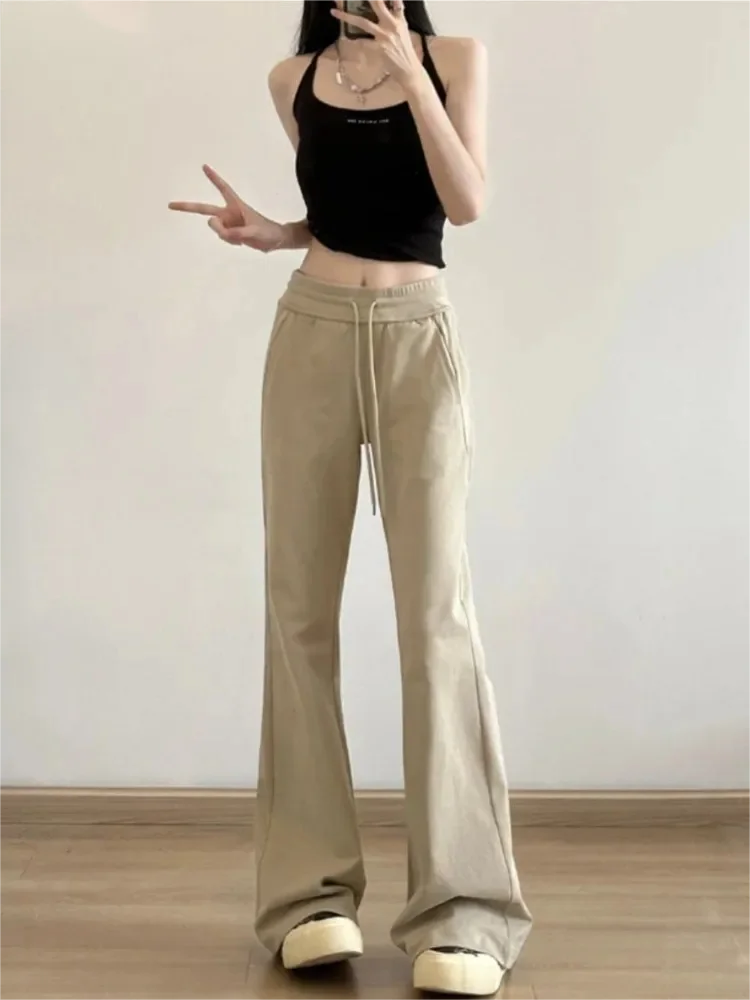 

Autumn New Bottoms Fashion Flare Pants for Women High Waist Slim Fit Solid Trousers Korean Casual Pantalon Femme Y2k Clothing