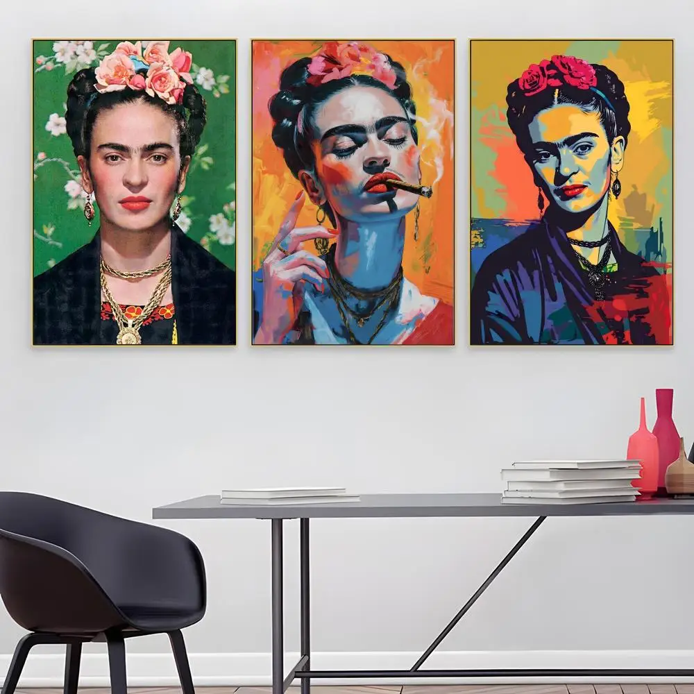 Pintura Artística F-Frida K-Kahlo, Impressão em Papel de Caligrafia, Decoração Artística para Casa, Sala de Estar, Quarto, Entrada, Bar, Café