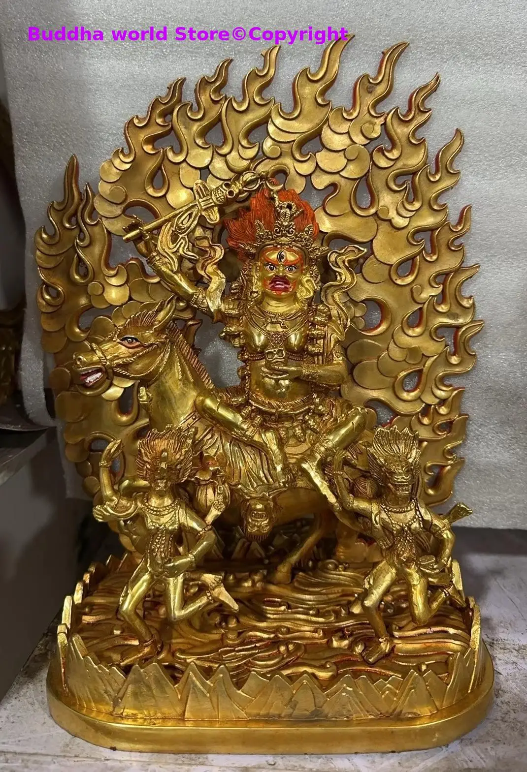Palden Lhamo Vajravarahi Srimahadevi Dharma Protector Goddess Tantric Buddha statue buddhist family worship 50% off 30cm large
