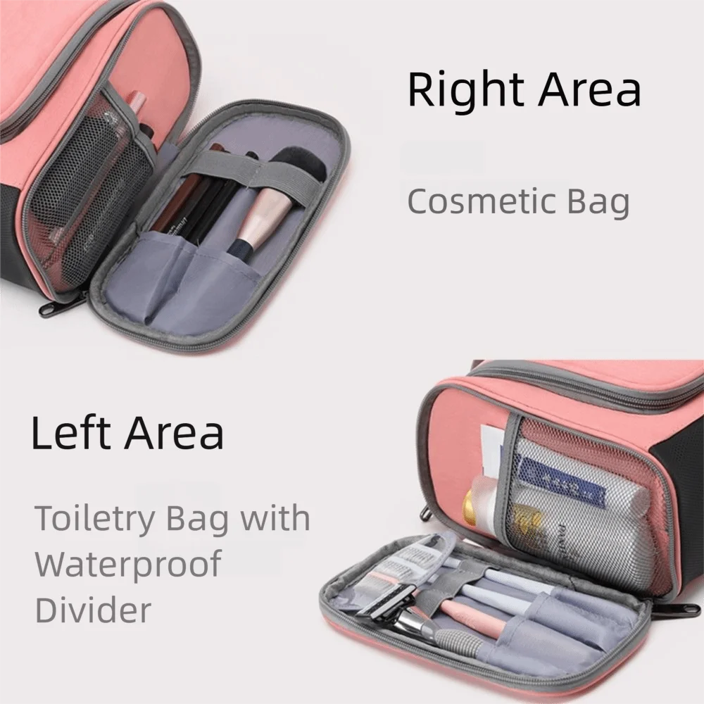 

Waterproof Women's Makeup Bag Dustproof with Hook Travel Cosmetic Pouch Multi-Pocket Zipper Hanging Travel Toiletry Bag Camping