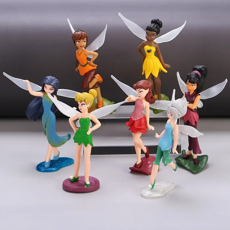 

7Pcs Cartoon Anime DSN Tinker Bell Princess Mini Doll Action Figure Cute Collection Figurine Toy Birthday Gift