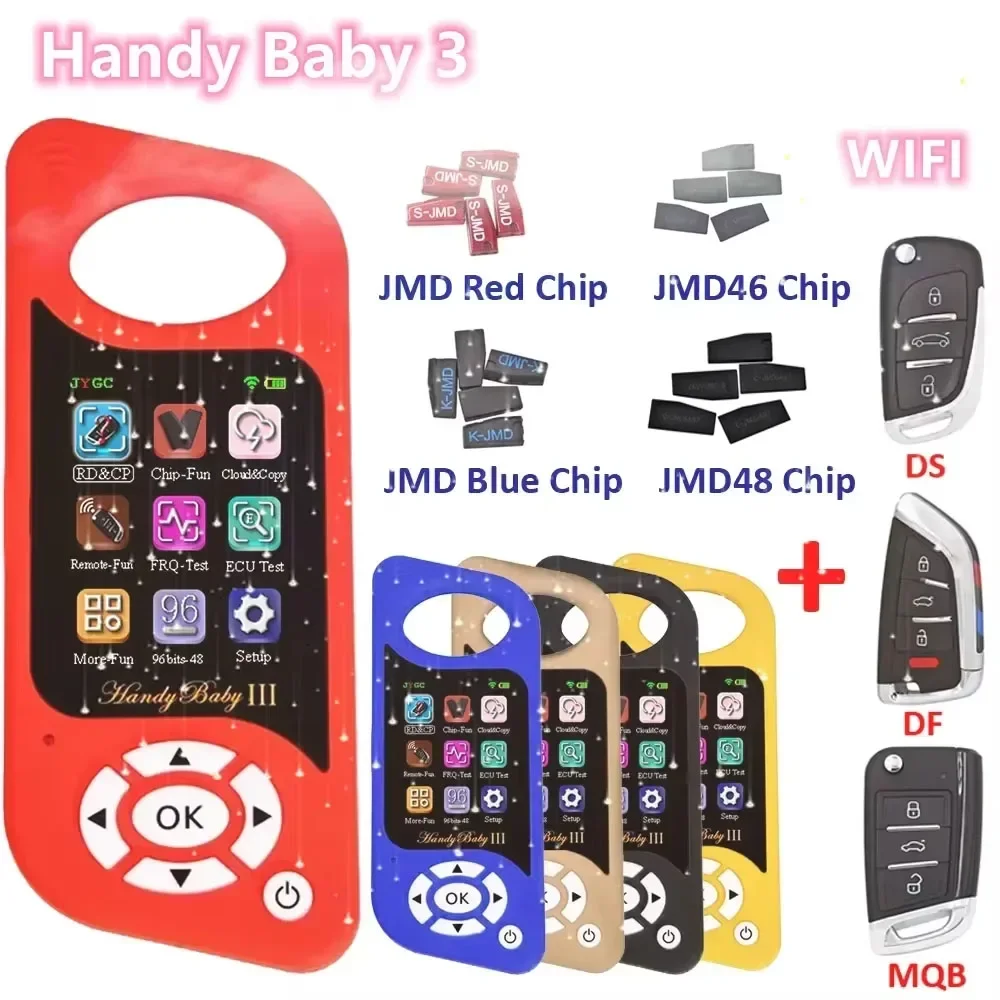 

JYGC JMD Handy Baby 3 Hand-held Car Key Copier Auto Key Programmer Handy Baby for 4D/46/48/G/King/Red Chip Copy G/96bit 48 Chip