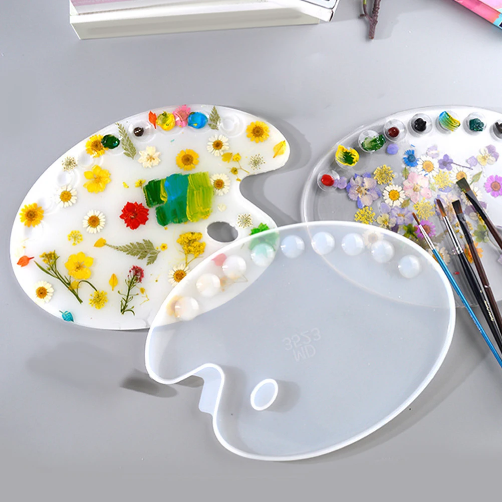 

Silicone Oval Drawing Board Mold Palette Molds for Epoxy Resin DIY Craft Making Supplies Easy Demould Clean Jewelry