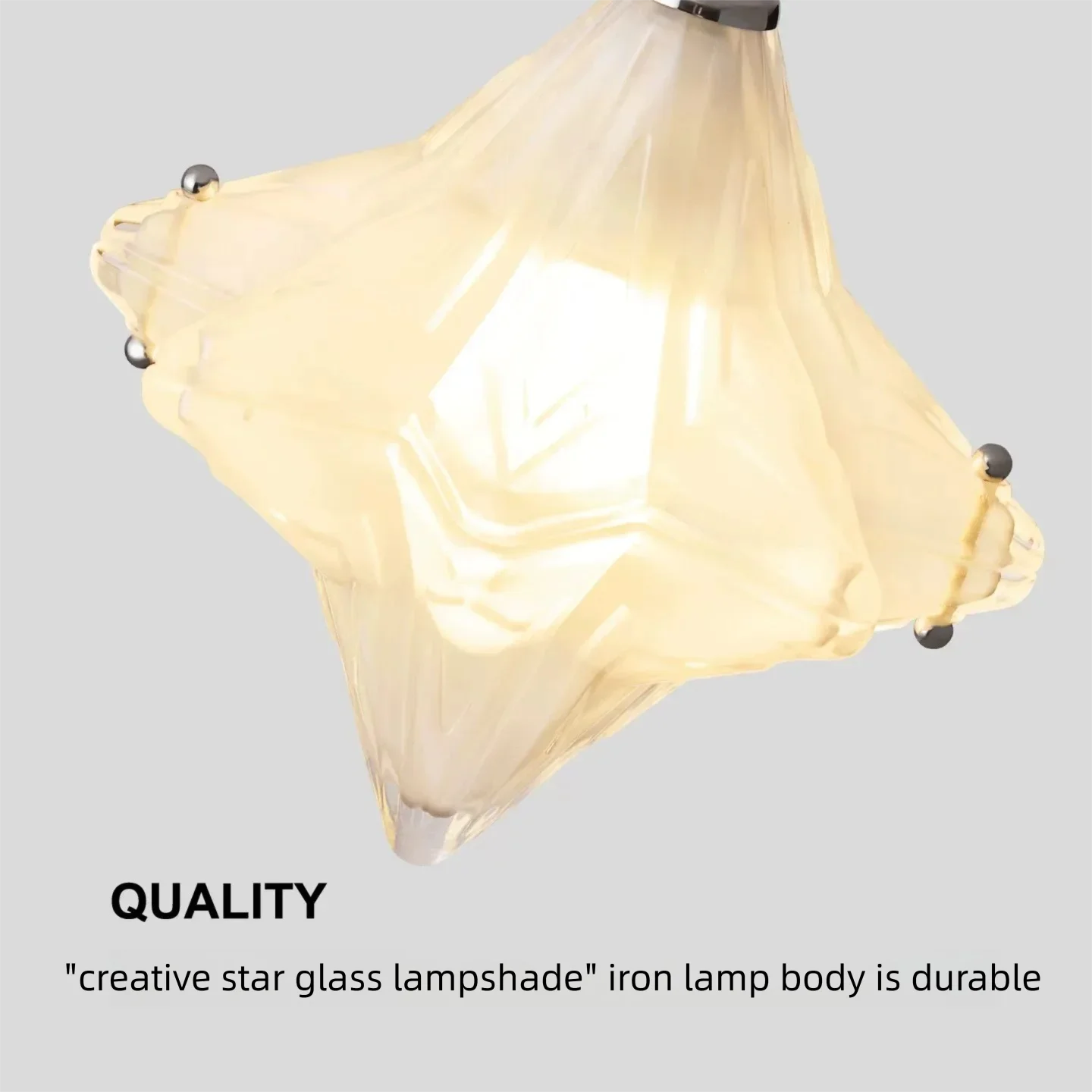 Vintage Bauhaus Star Shaped Glass Pendant Light Ceiling Mounted Bedroom Headboard for Hallway Room French Style Restaurant Light