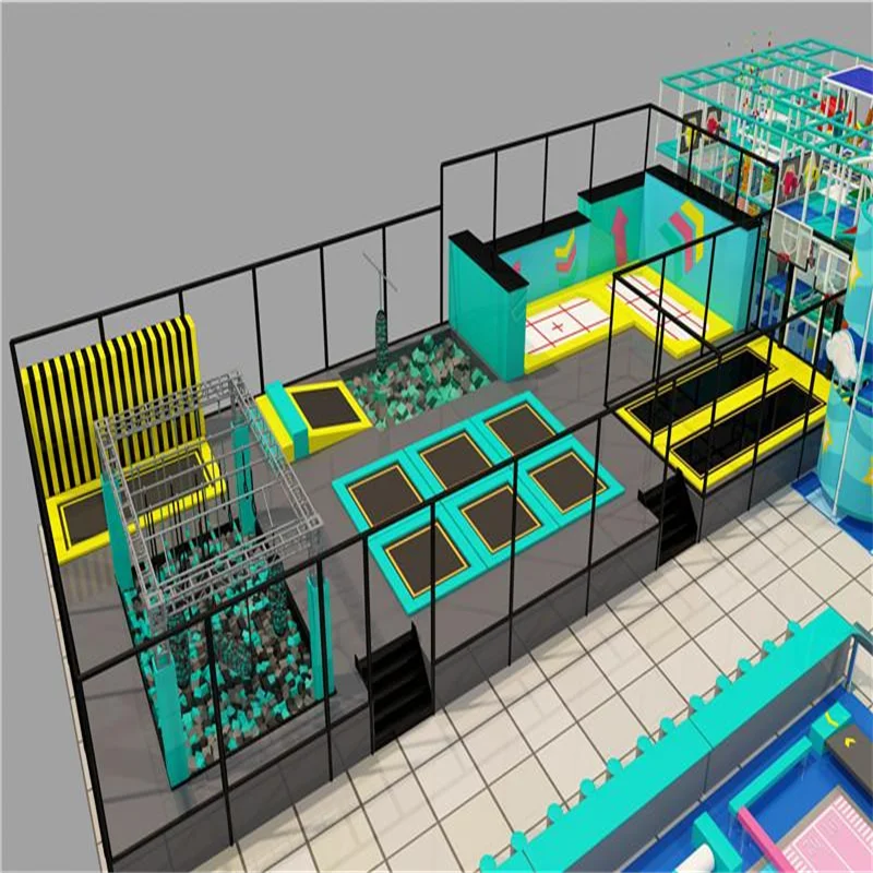 

New Themed Free Custom Kids Indoor Playground Equipment Children Large Trampoline Park For Sale
