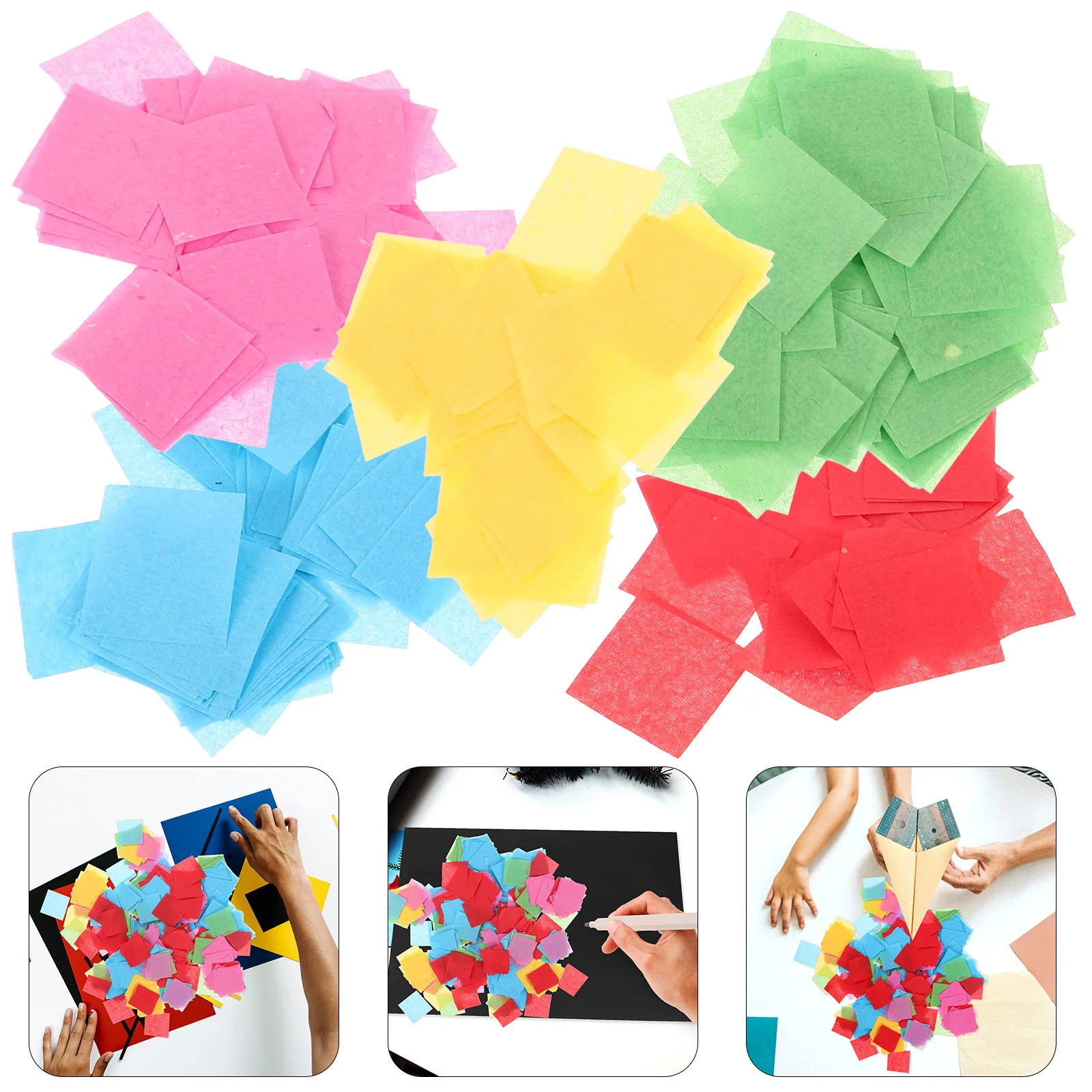 

Tissue Paper Squares Craft Supply DIY Party Decor Confetti Square Paper Handicrafts Safe Lightweight Easy Use DIY Supply