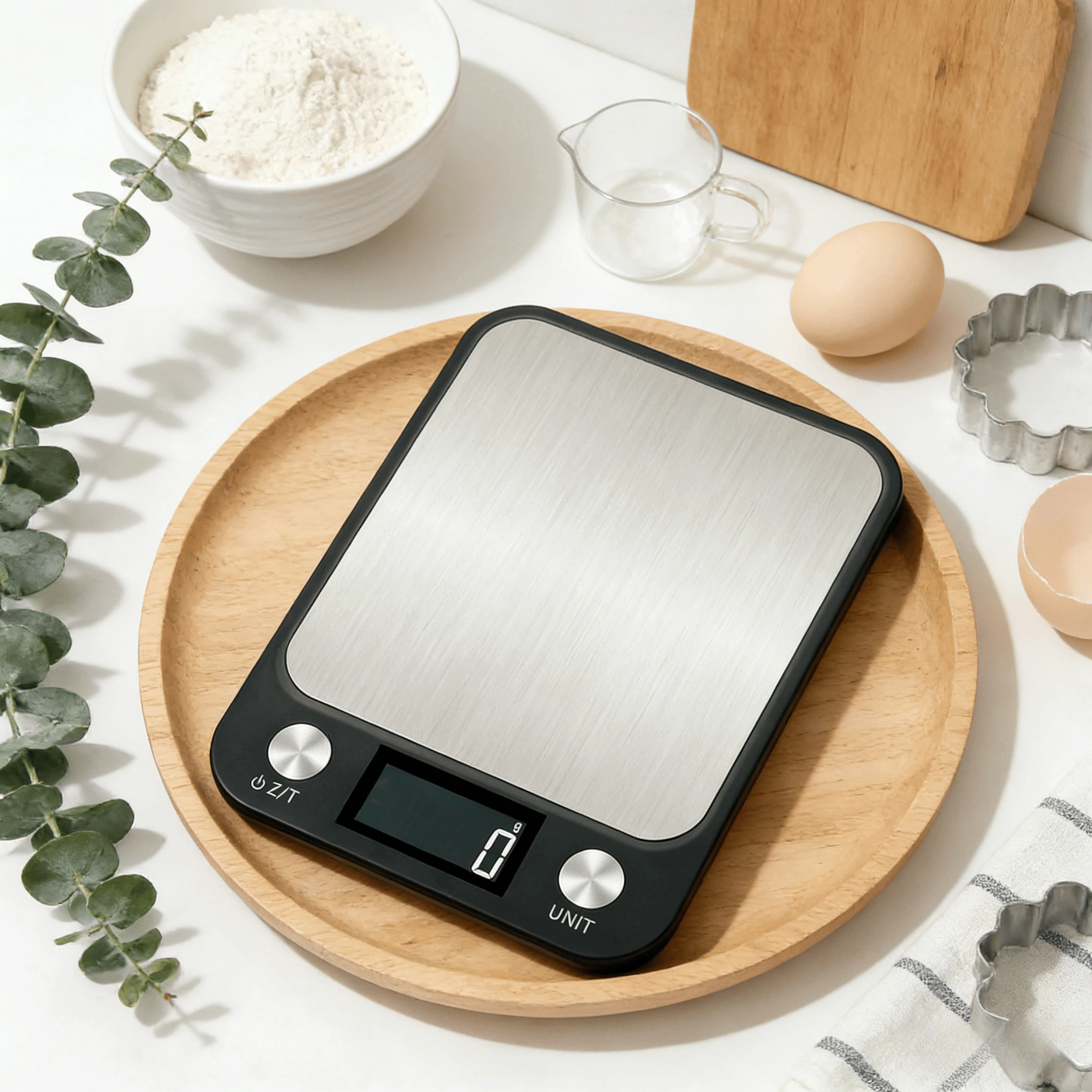 Kitchen Scale 5-15Kg/1g Weighing Food Coffee Balance Electronic Digital Scales Stainless Steel Design for Cooking and Baking ﻿