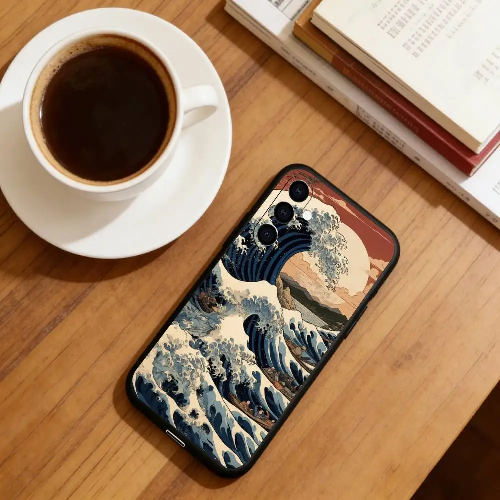 Japan The Great Wave Art Phone Case For Samsung Galaxy A73,A72,A71,A70,A53,A52,A51,Others Soft Black Cover