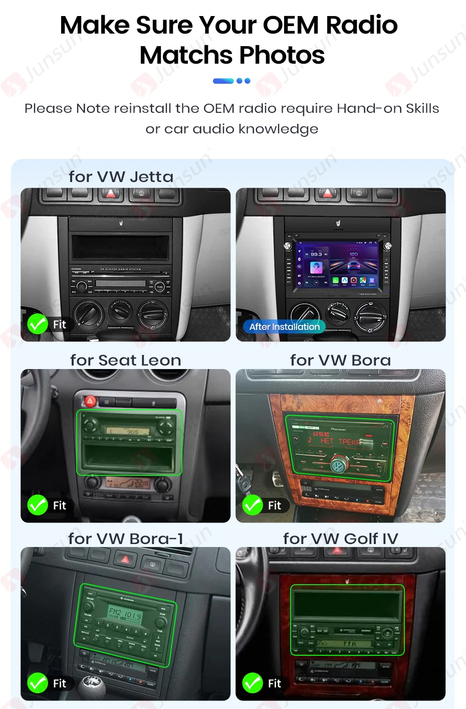Android Autoradio für VW Passat B5 MK4 MK5 Golf 4 IV Polo Bora Jetta T5 SHARAN Jetta Transport T5 MULTIVAN LUPO Seat ALHAMBRA Cordoban Lego Excellent FM RDS Multimedia