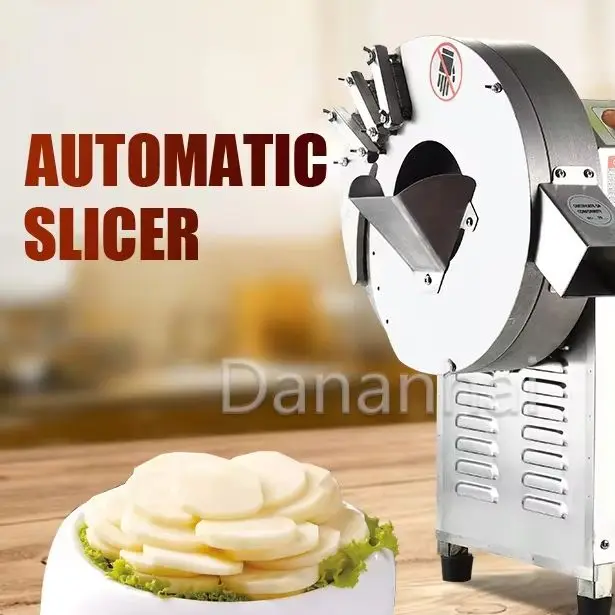 

Commercial Stainless Steel Vegetable Slicer - Automatic Potato Carrot Ginger Root Cutter for Kitchen Burdock Lettuce