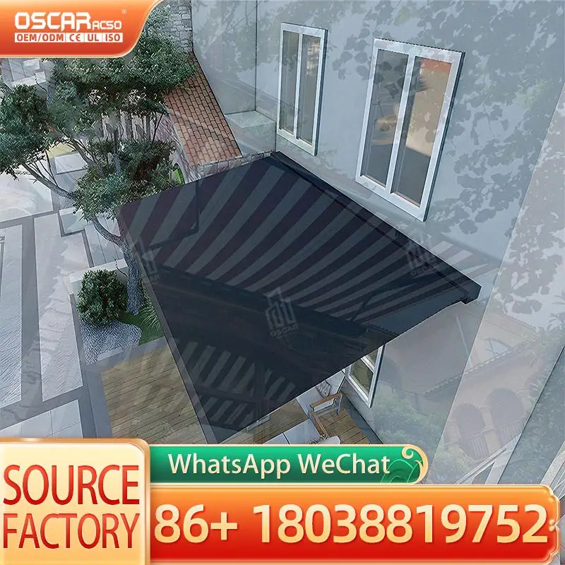 Retractable Arm Awning Remote Control for Door Window Balcony Luxury Aluminum Alloy Frame 70m Retractable Awning