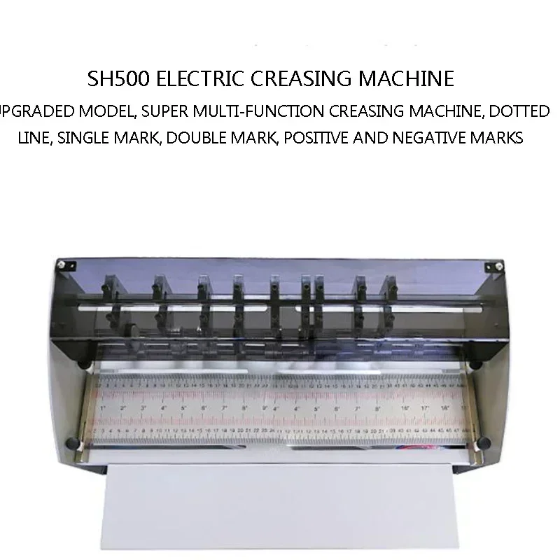 220V Electric Paper Origami and Hole Punching Machine H500, Creasing Machine,Three-in-One Dotted Line Creasing and Hole Punching