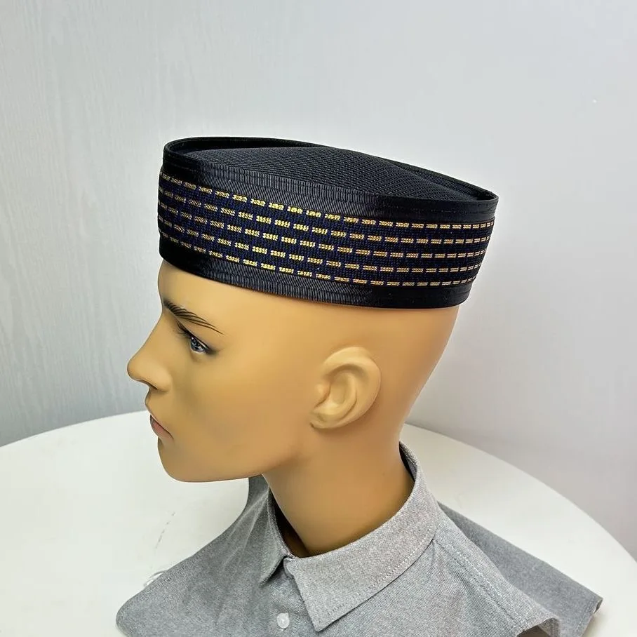 Malaysian Boat Hat Muslim Caps For Men Clothing Tax Turkey Cotton Kippa Islamic Kufi Black Party Topi 03709 view 5