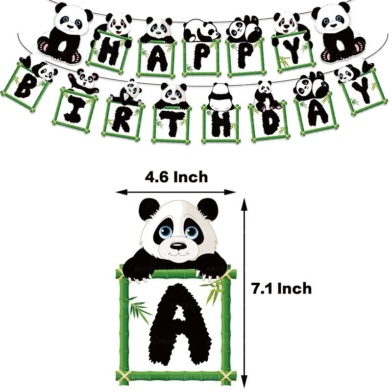 Panda Birthday Balloons Banner Cake Topper Baby Shower Party Decoration Kids Bamboo Animal Inflatable Panda Plates Cups for Kids