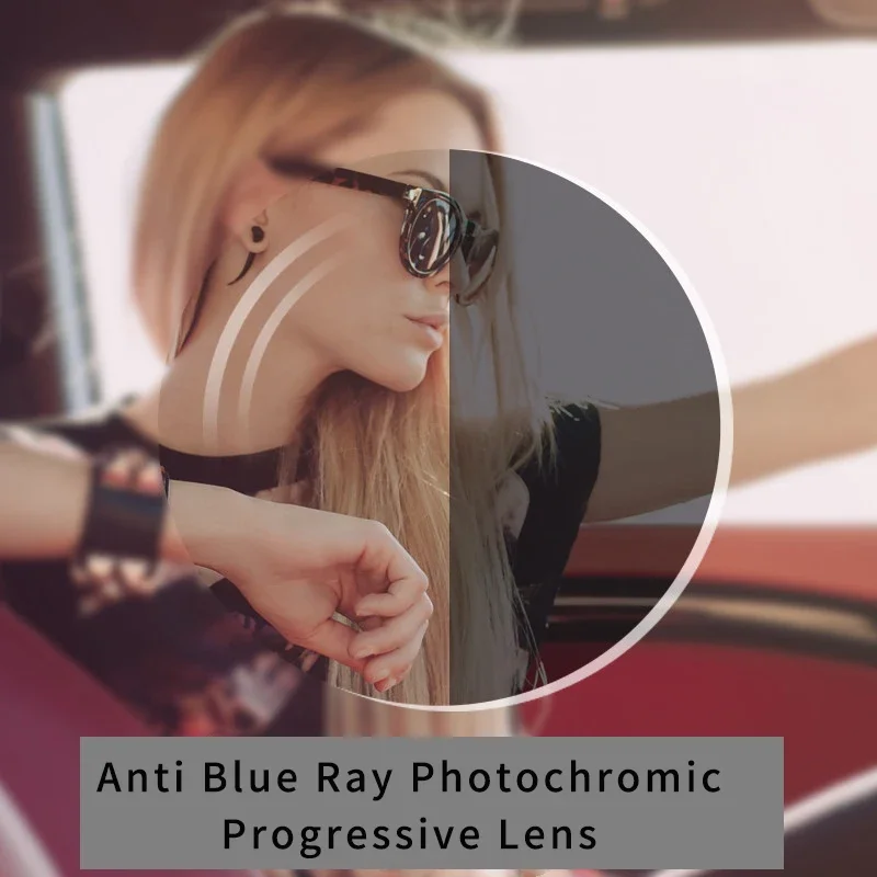 

Anti Blue Light Rays Photochromic Progressive Lens Grey Color and Brown Color Transition optical Lens for Myopia