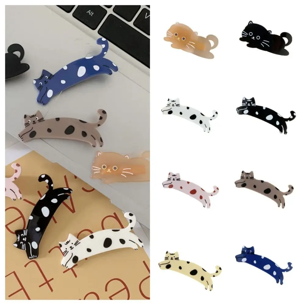 

Sweet Cartoon Cat Hair Clip Pet Colorful Acetic Acid Hair Clip Acrylic Side Clip Cat Duckbill Clip Ladies