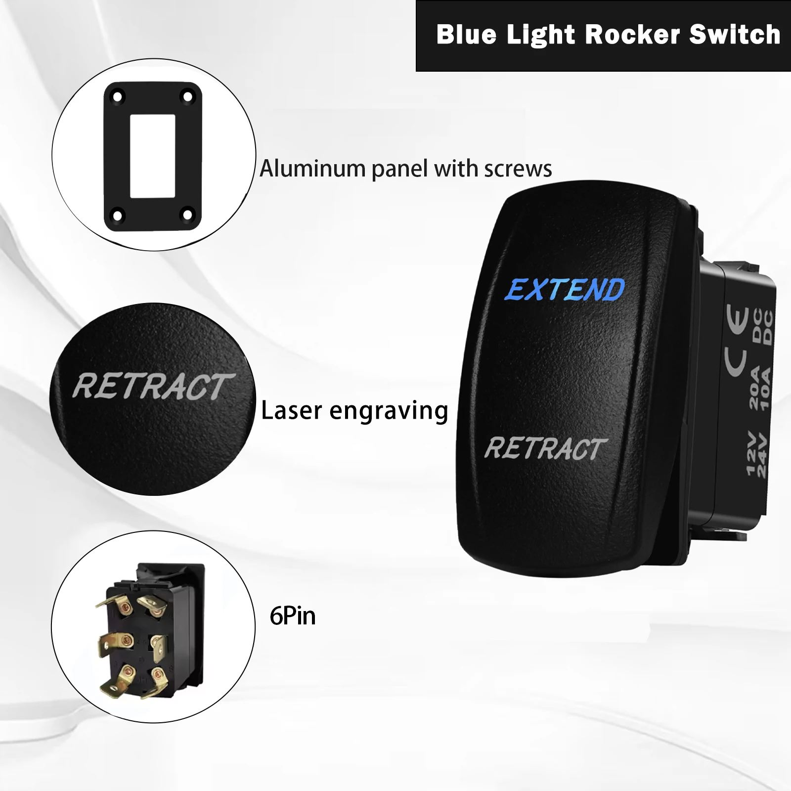 12V Extend Retract ON OFF ON Momentary Polarity Reverse Switch for RV Electric Stabilizer Jack Motor Power Winch Linear Actuator