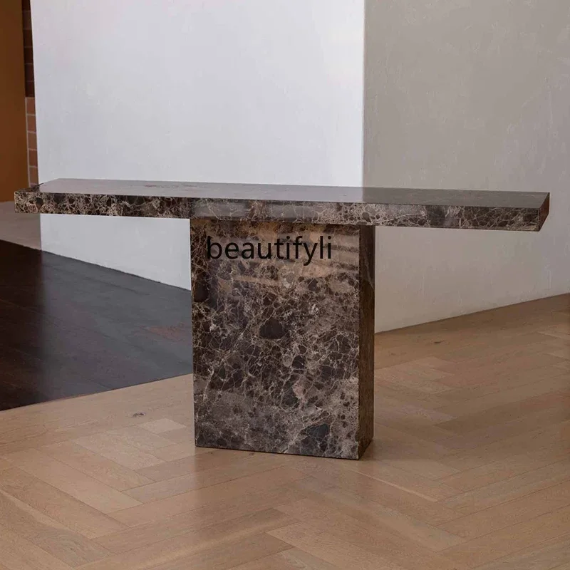 

Cy56 Nordic natural marble entrance table designer creative against the wall light luxury entrance table