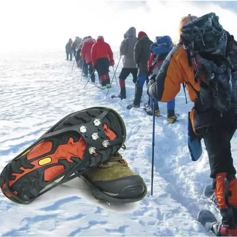 5 Teeth Shoes Ice Cleats Climbing Crampons Anti-Slip Winter Ice Claws Unisex Mountaineering Cleats Walking Hiking Accessories