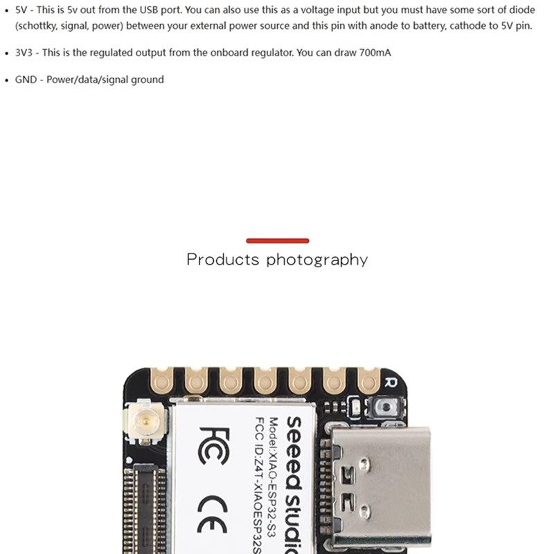 ESP32-S3 2.4G Wifi BLE Mesh 5.0 8MB OV2640 Camera Module Development Board XIAO ESP32S3 Sense Seeeduino Black