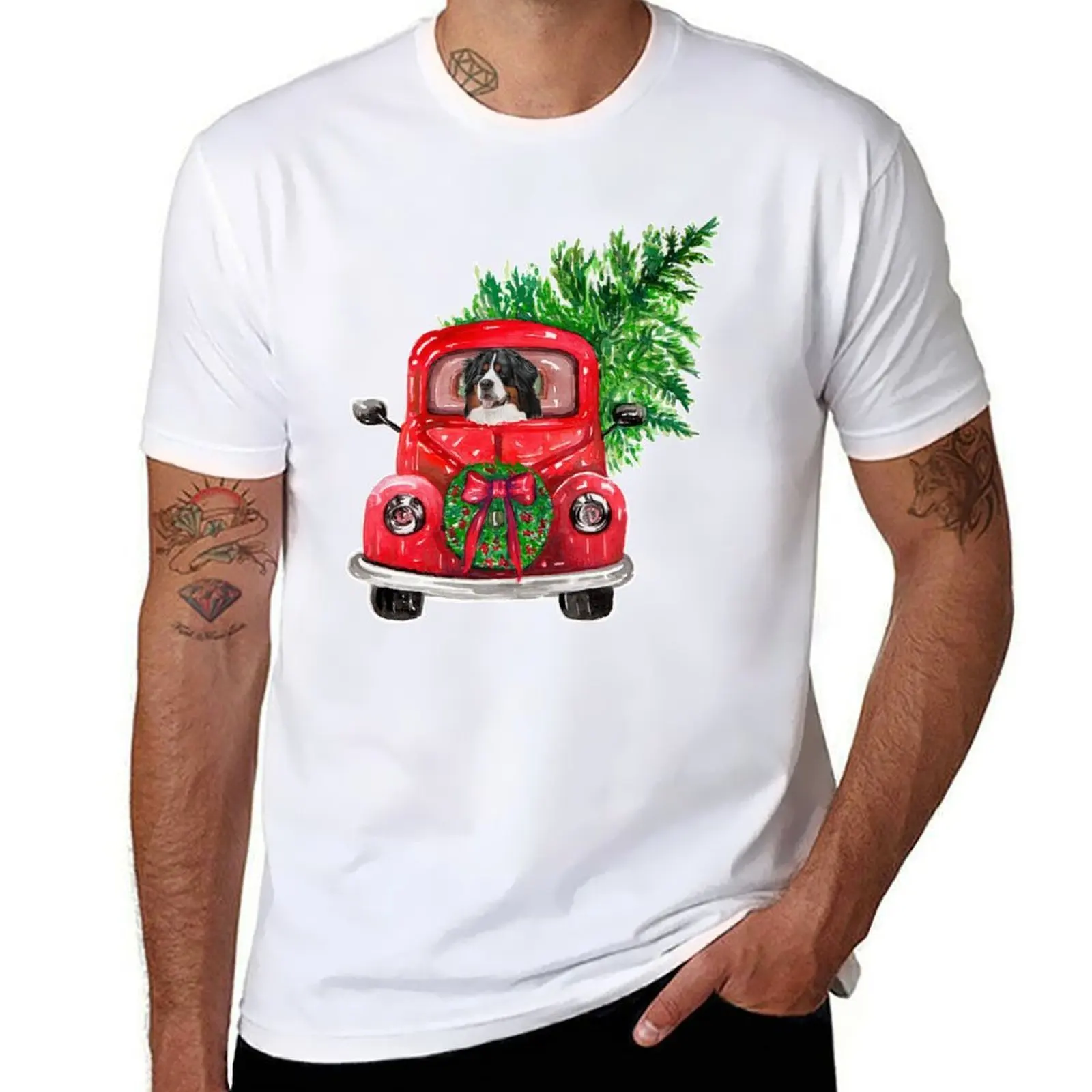 

Bernese Mt. Dog : Bernese Mountain Christmas 6 T-Shirt man t shirt designer mens graphic t shirts T-Shirt