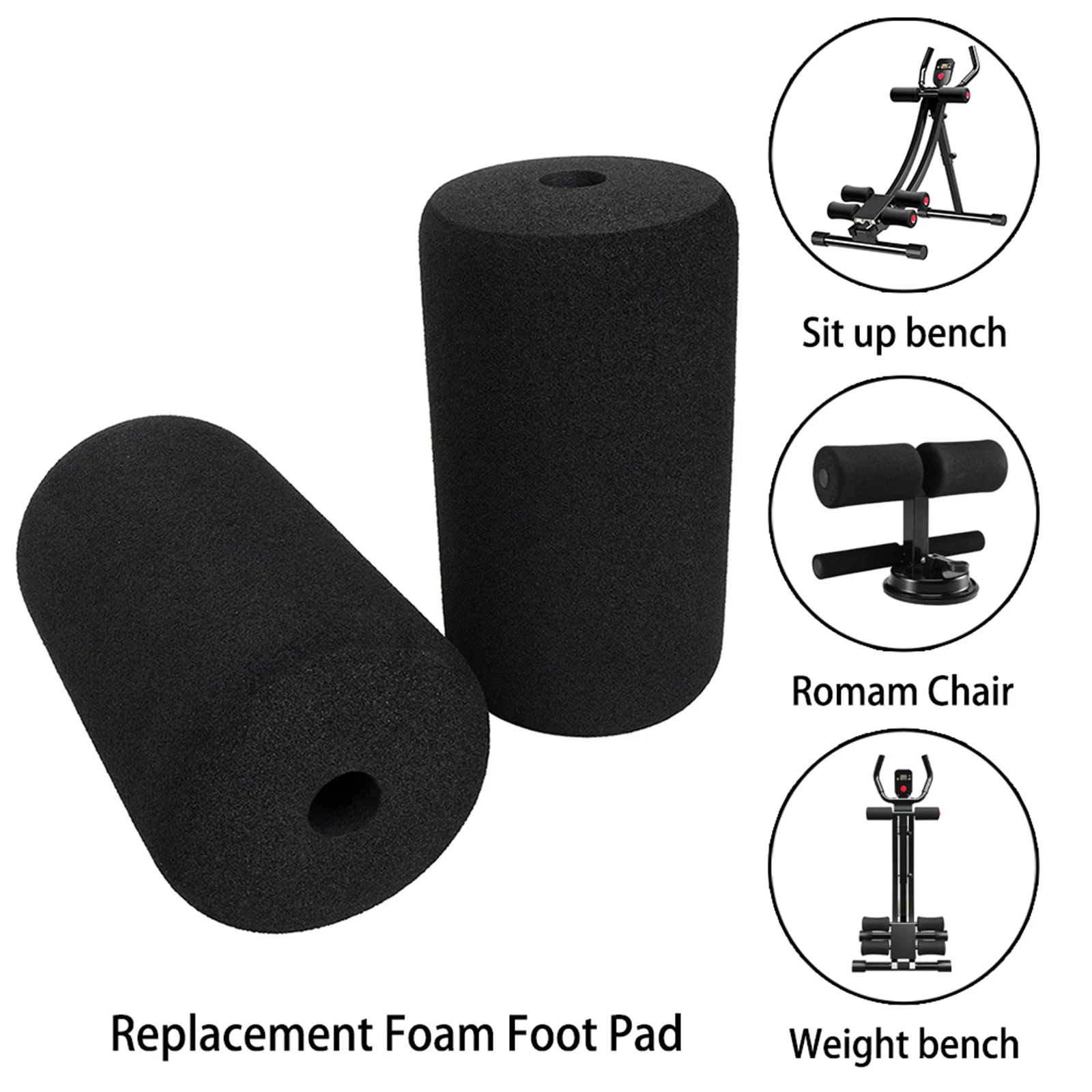 2pcs Foot Foam Pads Rollers Foot Foam Pads For Leg Extension For Weight Bench Home Bench And Gym Workout Machines