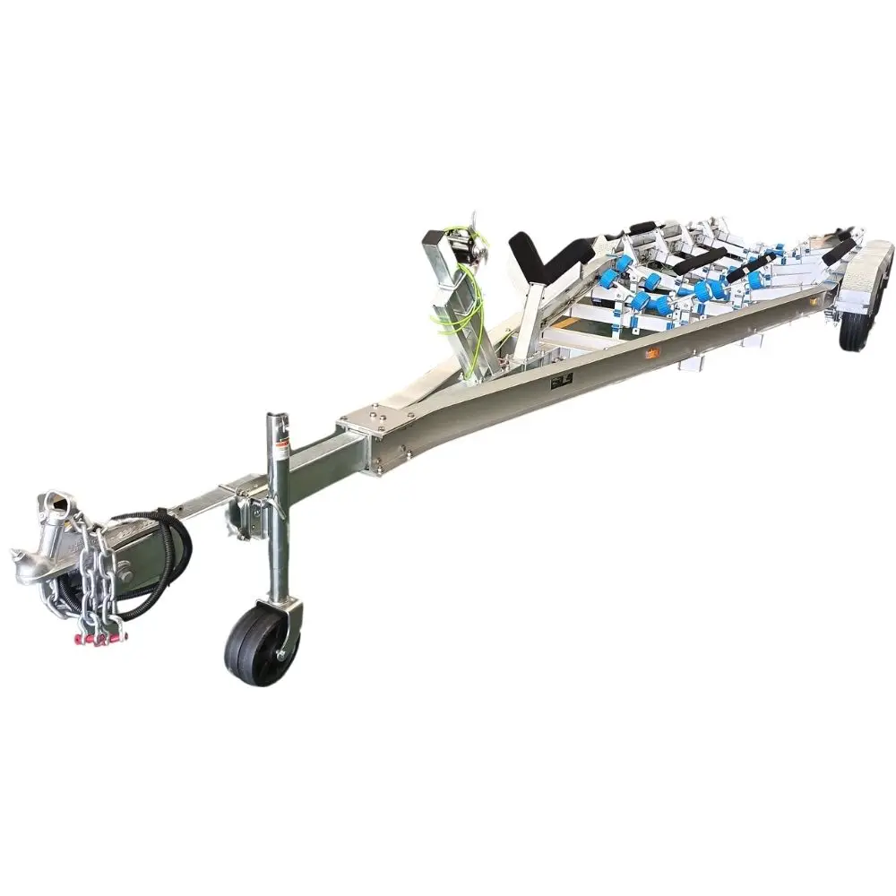 8m 26ft Aluminum Alloy Dual Tandem Axle Marine Boat Trailer Anti Rust Frame Equipped With Hydraulic Brakes For Yacht Vessel