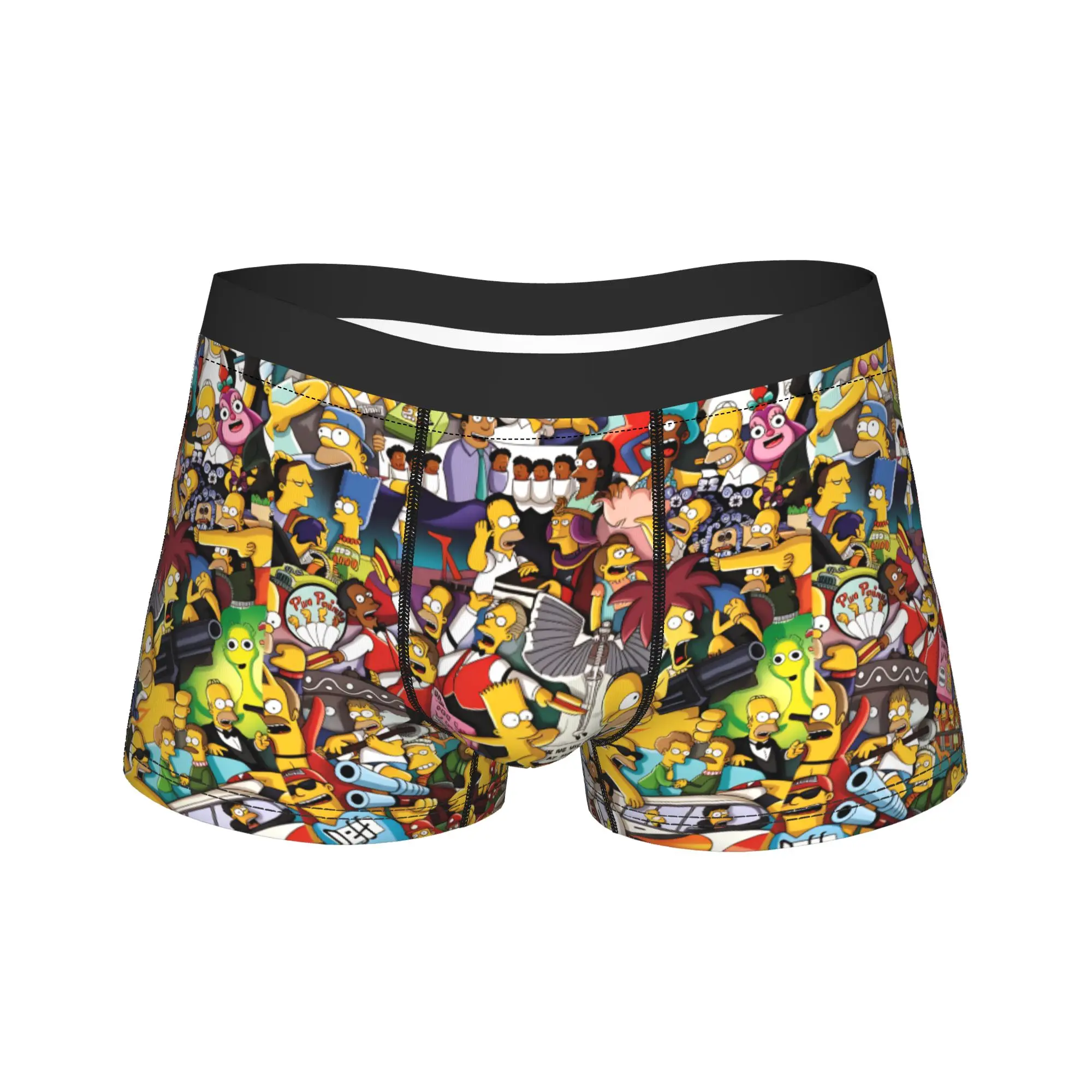 Cartoon S-Simpsons Characters Collection Underwear  Custom DIY Trunk Trenky Man Underpants Breathable Boxer Brief Birthday Gift