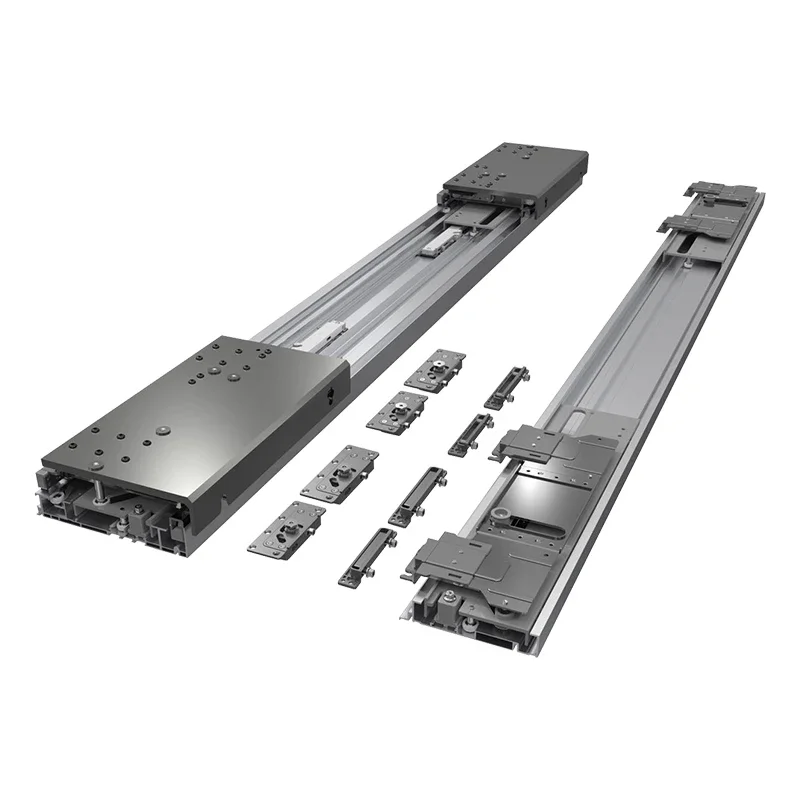 Heavy Dut-y Cuttable Flat Bus Door Slide Rail TV Cabinet Wardrobe Hand Electric Double Buffer Sliding Door Guide Hardware