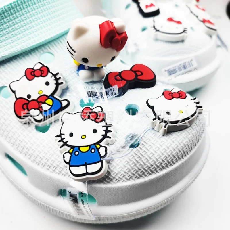 MINISO 3D Hello Kitty Shoe Decoration Charms Cute Detachable Decorations for Clogs & Sandals, Durable PVC Xmas Gifts Favors