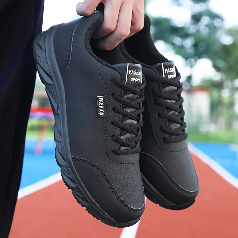 Leather Men\'s Running Shoes Trend Casual Shoes Breathable Leisure Male Sneakers Footwear Men Vulcanized Shoes Zapatillas Hombre