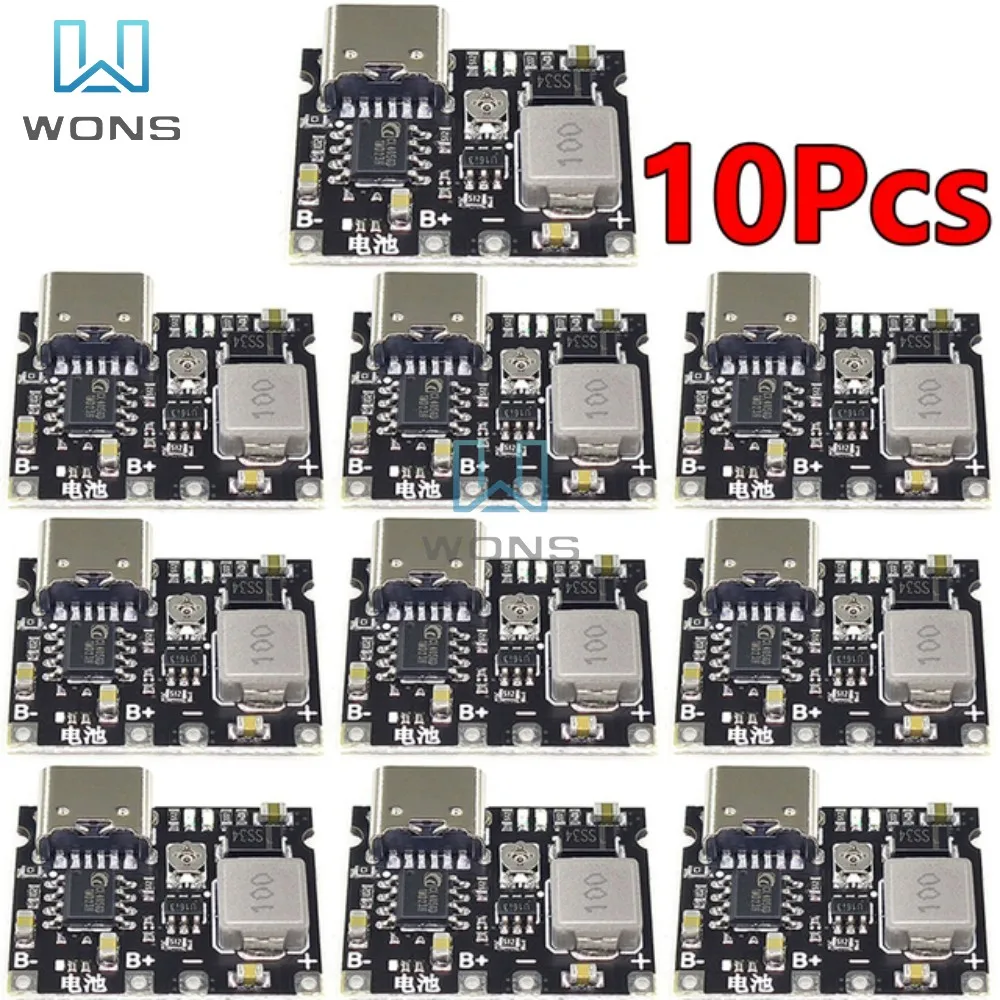 18650 3.7V 4.2V Lithium Li-ion Battery Charger Board DC-DC Step Up Boost Module USB Type-C 2A Lithium Battery Fast Charge Module